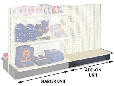 Add-On Unit for Double-Sided Gondola - 48 x 35 x 54", Platinum H-3875PT-ADD