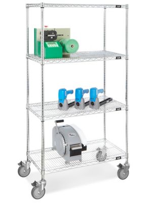 Black Heavy-Duty Wire Cart - 36 x 18 x 41 H-6785 - Uline