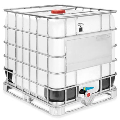 APPROVED VENDOR Liquid Storage Container: 40 in x 46 1/2 in x 48 in,  IBC-275, HDPE With Wire Frame