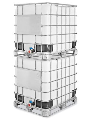 Steel Caged Tote Stackable Ibc Liquid Storage Containers Tanks 500L /  132Gallon LLDPE