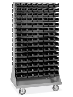Panel Mobile Stackable Bin Organizer - 7 1/2 x 4 x 3" Black Bins H-3889BL