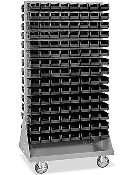 Panel Mobile Stackable Bin Organizer - 7 1/2 x 4 x 3" Black Bins H-3889BL