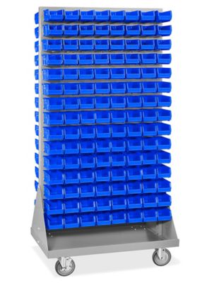 Panel Mobile Stackable Bin Organizer - 7 1/2 x 4 x 3" Blue Bins H-3889BLU