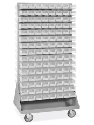 Panel Mobile Stackable Bin Organizer - 7 1/2 x 4 x 3" Clear Bins H-3889C