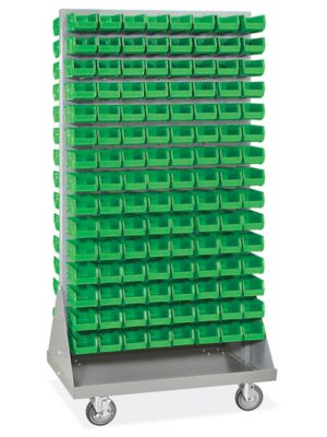 Panel Mobile Stackable Bin Organizer - 7 1/2 x 4 x 3" Green Bins H-3889G