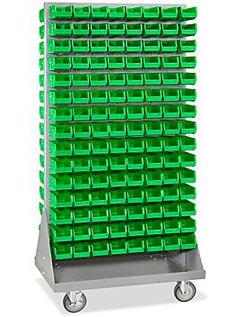 Panel Mobile Stackable Bin Organizer - 7 1/2 x 4 x 3" Green Bins H-3889G