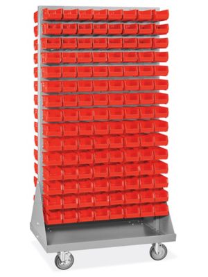 Panel Mobile Stackable Bin Organizer - 7 1/2 x 4 x 3" Red Bins H-3889R