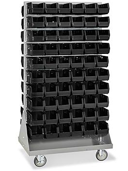 Panel Mobile Stackable Bin Organizer - 11 x 5 1/2 x 5" Black Bins H-3890BL