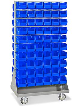 Panel Mobile Stackable Bin Organizer - 11 x 5 1/2 x 5" Blue Bins H-3890BLU