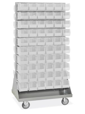 Panel Mobile Stackable Bin Organizer - 11 x 5 1/2 x 5" Clear Bins H-3890C