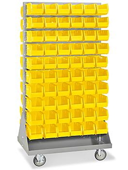 Panel Mobile Stackable Bin Organizer - 11 x 5 1/2 x 5" Yellow Bins H-3890Y