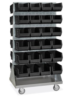 Panel Mobile Stackable Bin Organizer - 15 x 8 x 7" Black Bins H-3891BL
