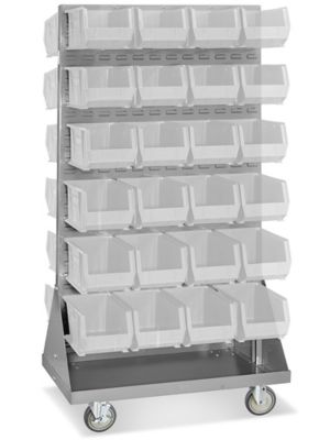 Giant Stackable Bin Organizer - 48 x 18 x 72 with 15 x 20 x 12 1/2 Gray Bins - ULINE - H-9903GR