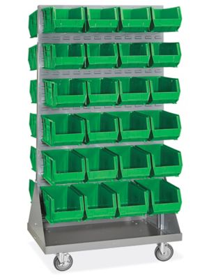 Bin Cart w/ 7 Sliding Clear View Dividable Grid Containers - 69H