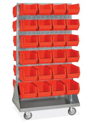 Rolling rack for plastic bins