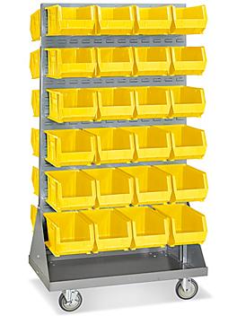 Panel Mobile Stackable Bin Organizer - 15 x 8 x 7" Yellow Bins H-3891Y
