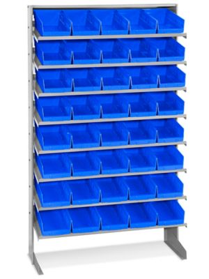  Stationary Gravity Shelf Bin Organizer with 7 x 12 x 4" Bins