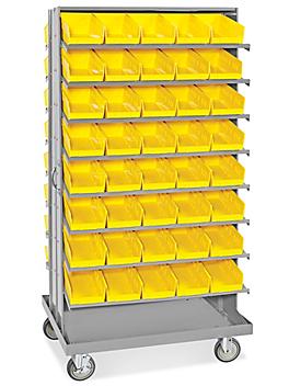 Mobile Gravity Shelf Bin Organizer - 7 x 12 x 4" Yellow Bins H-3897Y