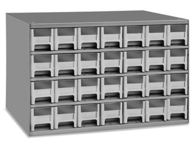 Plastic Parts Cabinet - 26 Drawer, 20 x 7 x 11, Black - ULINE - H-5578BL