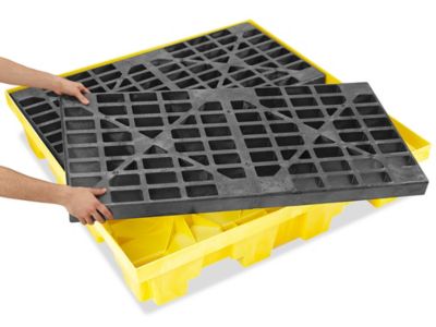 4 Drum Square Plastic Pallet, EcoPolyBlend™, 28635