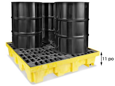 4 Drum Spill Containment Pallet with Drain H-4035
