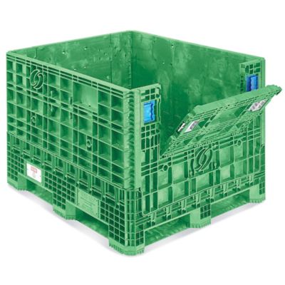 Collapsible Bulk Container 48 x 40 x 34", 1,500 lb Capacity, Green H