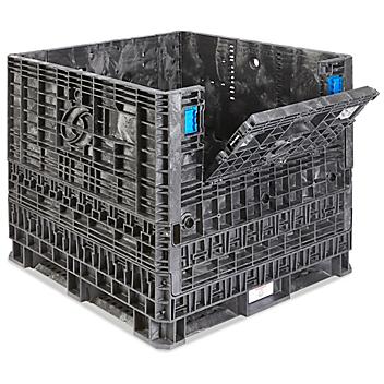 Collapsible Bulk Container - 48 x 45 x 42", 1,500 lb Capacity, Black H-4053BL