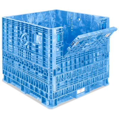 Collapsible Bulk Container - 48 x 45 x 42", 1,500 lb Capacity, Blue H-4053BLU