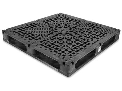 Rackable Plastic Pallet - 48 x 48", Black H-4059