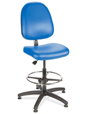 Deluxe Vinyl Work Stool - Blue H-4066BLU - ULINE