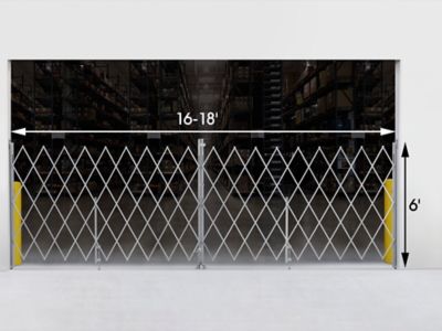 Folding Security Gate - 16-18' x 6' H-4099