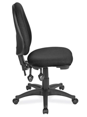 Fabric Office Stool - Black H-7589BL - Uline