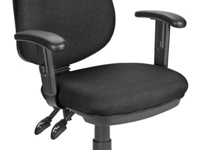 Fabric Office Stool - Black H-7589BL - Uline