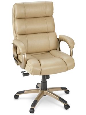 Silla De Oficina De Piel Sintética Beige Oscar con Ofertas en