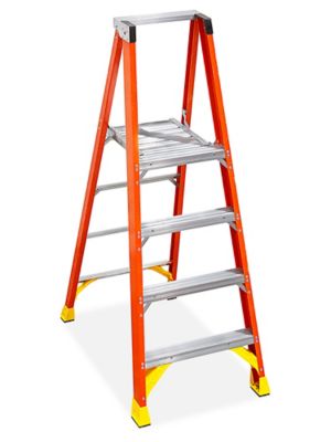 Briljant Geslaagd Volgen Fiberglass Platform Ladder - 6' Overall Height H-4132 - Uline