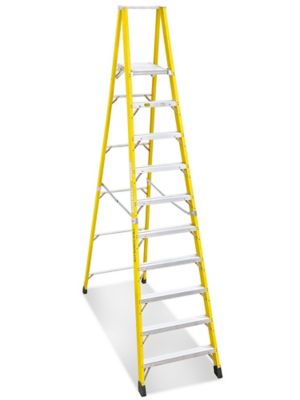 Fiberglass Platform Ladder - 12' Overall Height H-4135 - Uline