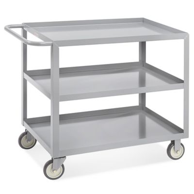 Uline Flat Shelf Utility Cart with Pneumatic Wheels - 44 x 25 x 37 H-4146  - Uline