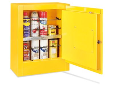 INTSUPERMAI Gabinetes de almacenamiento inflamables Gabinetes de seguridad  22.4 ×17.3 ×34 gabinete de almacenamiento de seguridad amarillo para