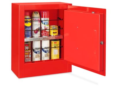 Mini Flammable Storage Cabinet - Manual Doors, Red