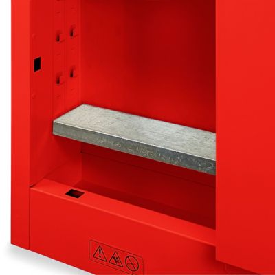 Wall-Mount Flammable Storage Cabinet - Manual Doors, Red, 20 Gallon  H-4176M-R - Uline