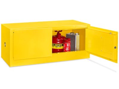 Wall-Mount Flammable Storage Cabinet - Manual Doors, Red, 20 Gallon  H-4176M-R - Uline