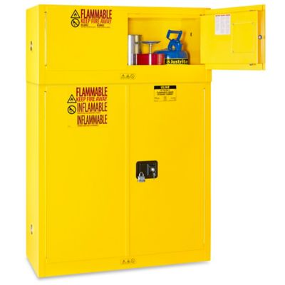 Flammable Storage Cabinet - Stackable, Manual Doors, Yellow, 12