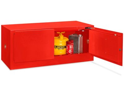 Undercounter Flammable Storage Cabinet - Manual Doors, Red, 22 Gallon  H-4177M-R - Uline