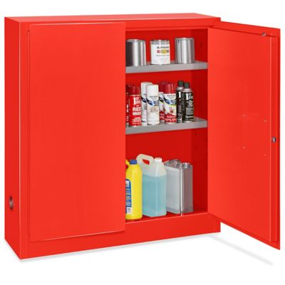 Mini Flammable Storage Cabinet - Manual Doors, Red