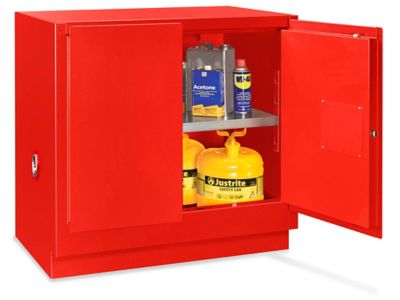 Flammable Storage Cabinet - Undercounter, Manual Doors, Red, 22 Gallon H-4177M-R