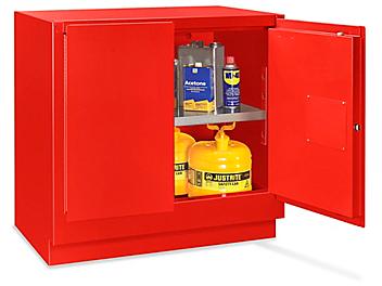 Undercounter Flammable Storage Cabinet - Manual Doors, Red, 22 Gallon H-4177M-R