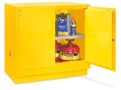 Flammable Storage Cabinet - Undercounter, Manual Doors, Yellow, 22 Gallon H-4177M-Y
