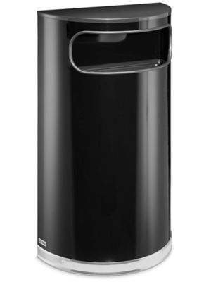 Side-Entry Trash Can - 9 Gallon, Black H-4178 - ULINE
