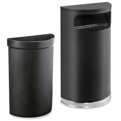 9 Gallon Stainless Steel Half-Round Side-Entry Trash Can