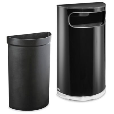 Side-Entry Trash Can - 9 Gallon, Black H-4178 - ULINE